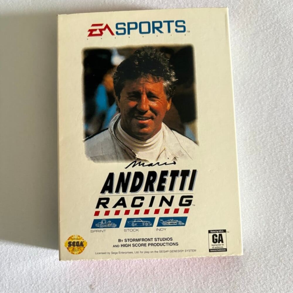 Mario Andretti Racing (Sega Genesis 1994) In Box w/Manual Testing Works